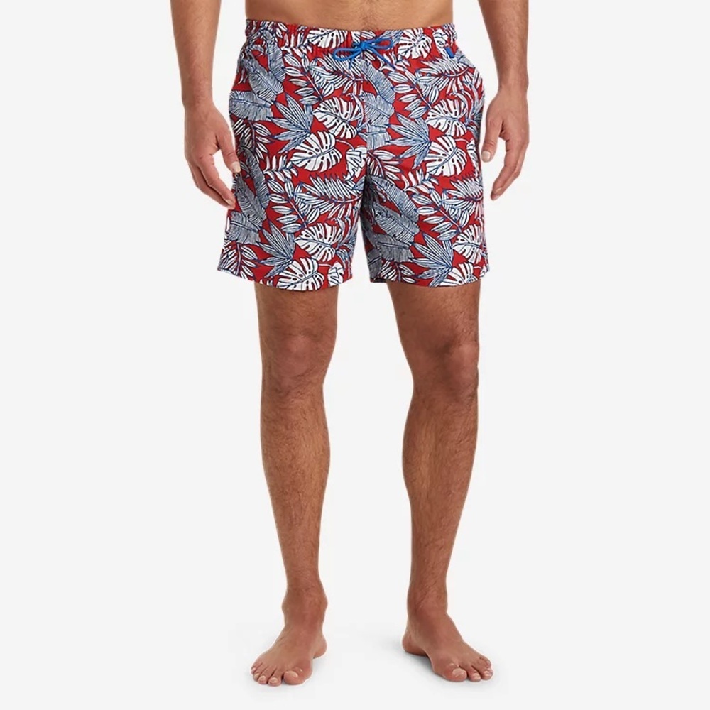 Eddie Bauer‎ Men’s Tropical Red and Blue Swim Trunks Size XL